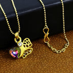 Rainbow Heart 18K Gold American Diamond Necklace Pendant Chain Bulk