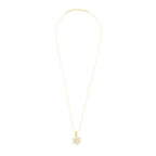 Flower 18K Gold White CZ Pearl Necklace Pendant Chain Bulk