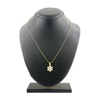 Flower 18K Gold White CZ Pearl Necklace Pendant Chain Bulk