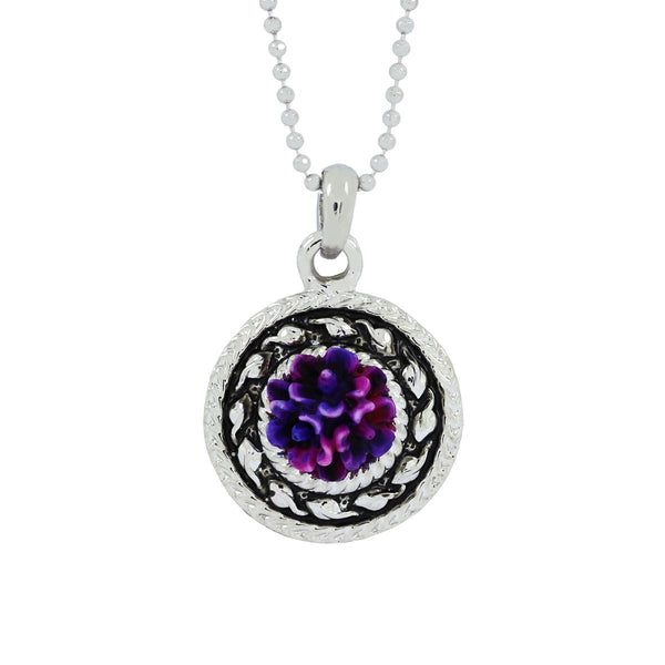 Oxidize Rose Rhodium Plated Purple Necklace Pendant Chain Bulk Secondary image