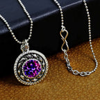 Oxidize Rose Rhodium Plated Purple Necklace Pendant Chain Bulk