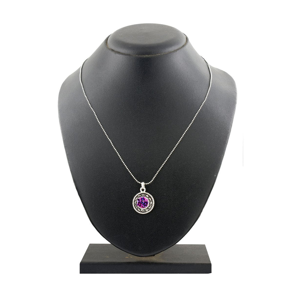 Oxidize Rose Rhodium Plated Purple Necklace Pendant Chain Bulk