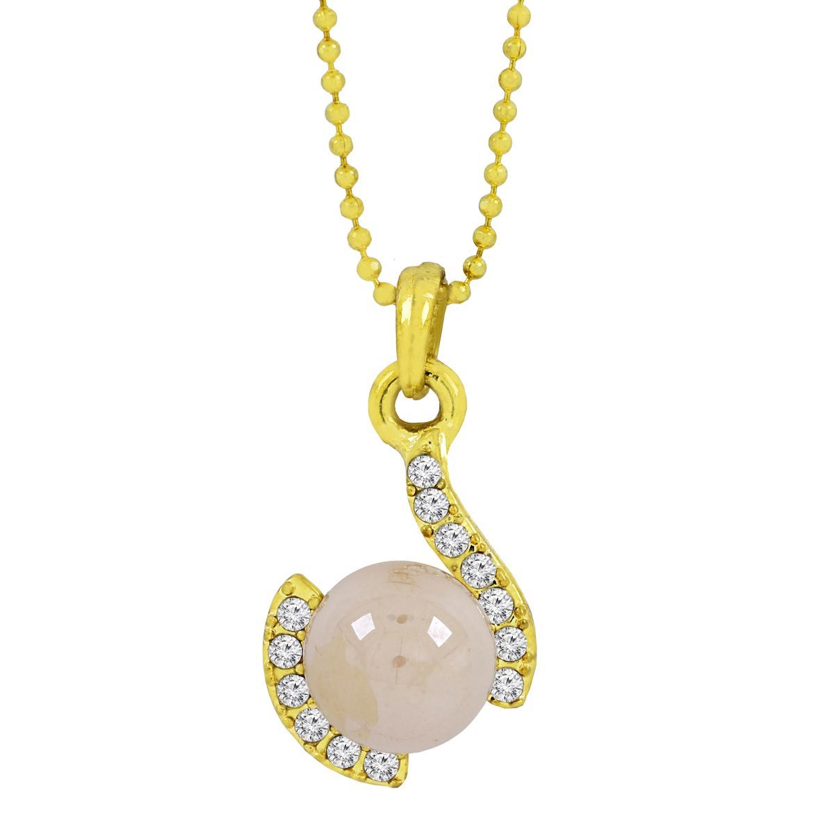 Casual 18K Gold Plated CZ Pearl Necklace Pendant Chain Bulk Secondary image