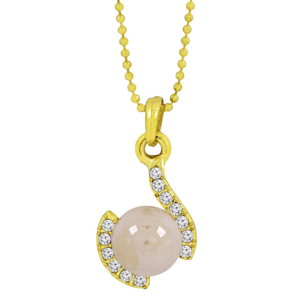 Casual 18K Gold Plated CZ Pearl Necklace Pendant Chain Bulk