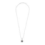 Flower CZ Black American Diamond Pearl Necklace Pendant Chain Bulk