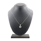 Flower CZ Black American Diamond Pearl Necklace Pendant Chain Bulk