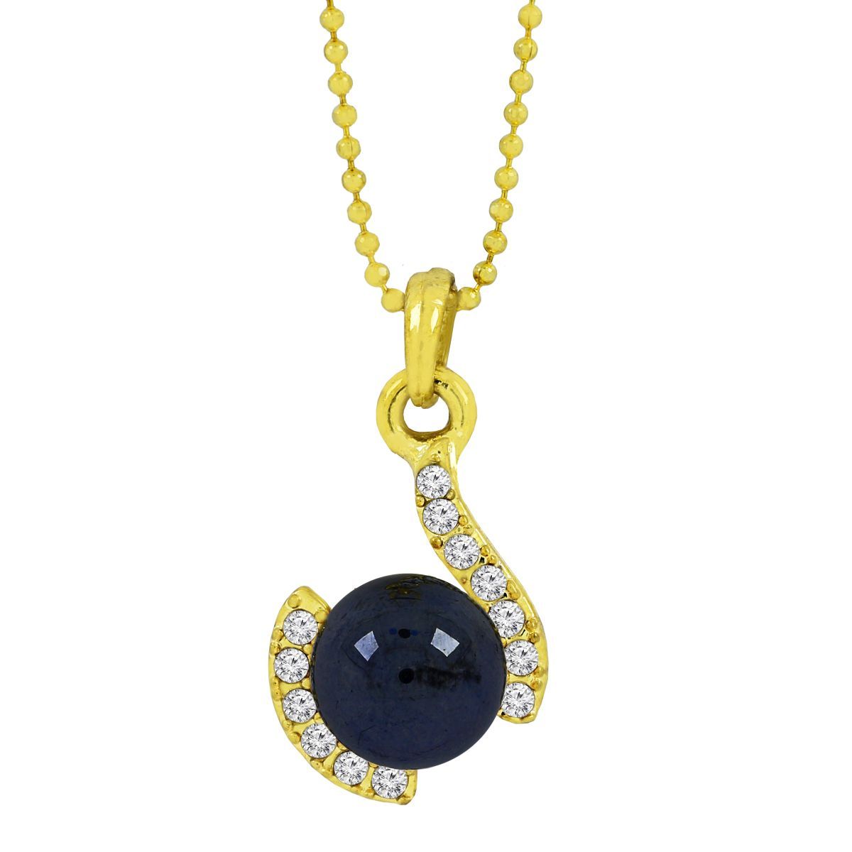 Casual 18K Gold Black CZ Pearl Necklace Pendant Chain Bulk Secondary image