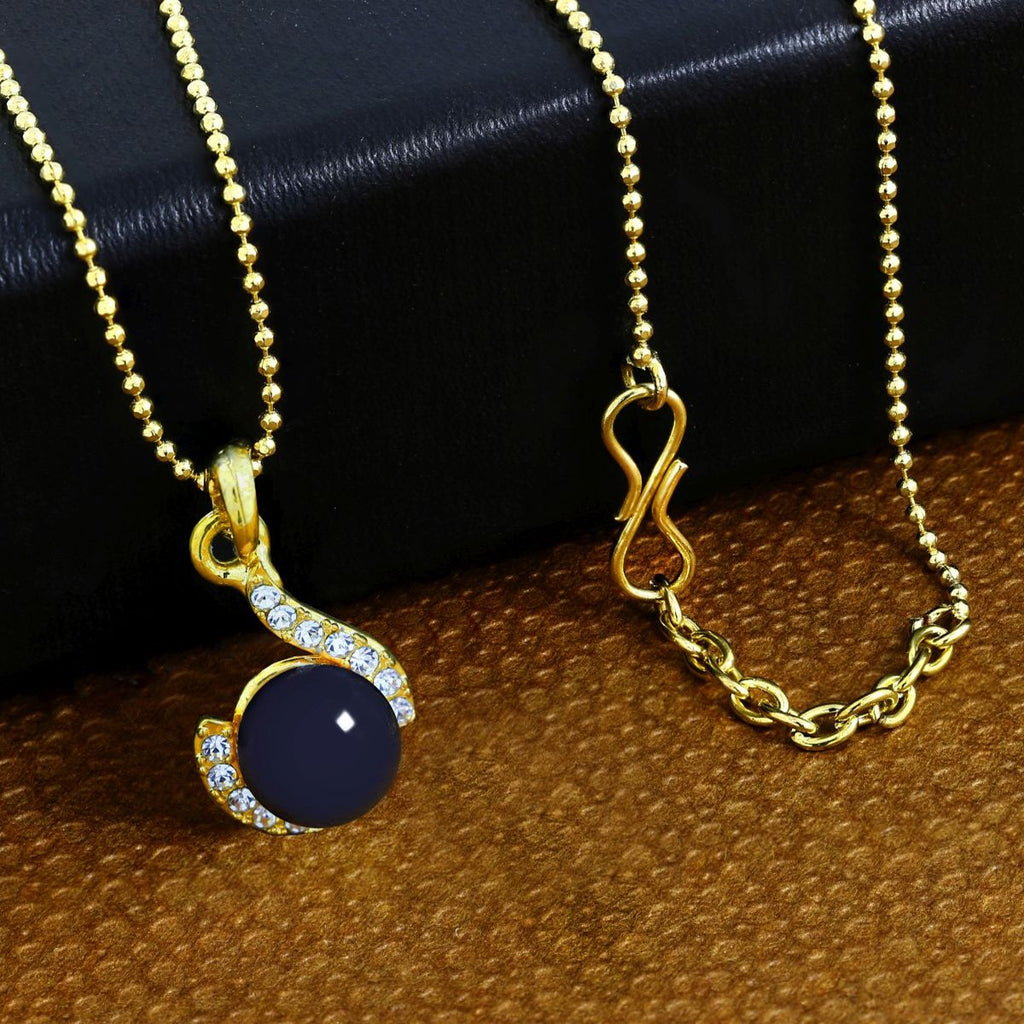 Casual 18K Gold Black CZ Pearl Necklace Pendant Chain Bulk