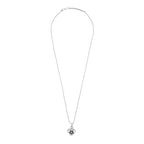 Enamel Flower Black American Diamond Pearl Necklace Pendant Chain