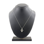 Enamel Flower Black American Diamond Pearl Necklace Pendant Chain
