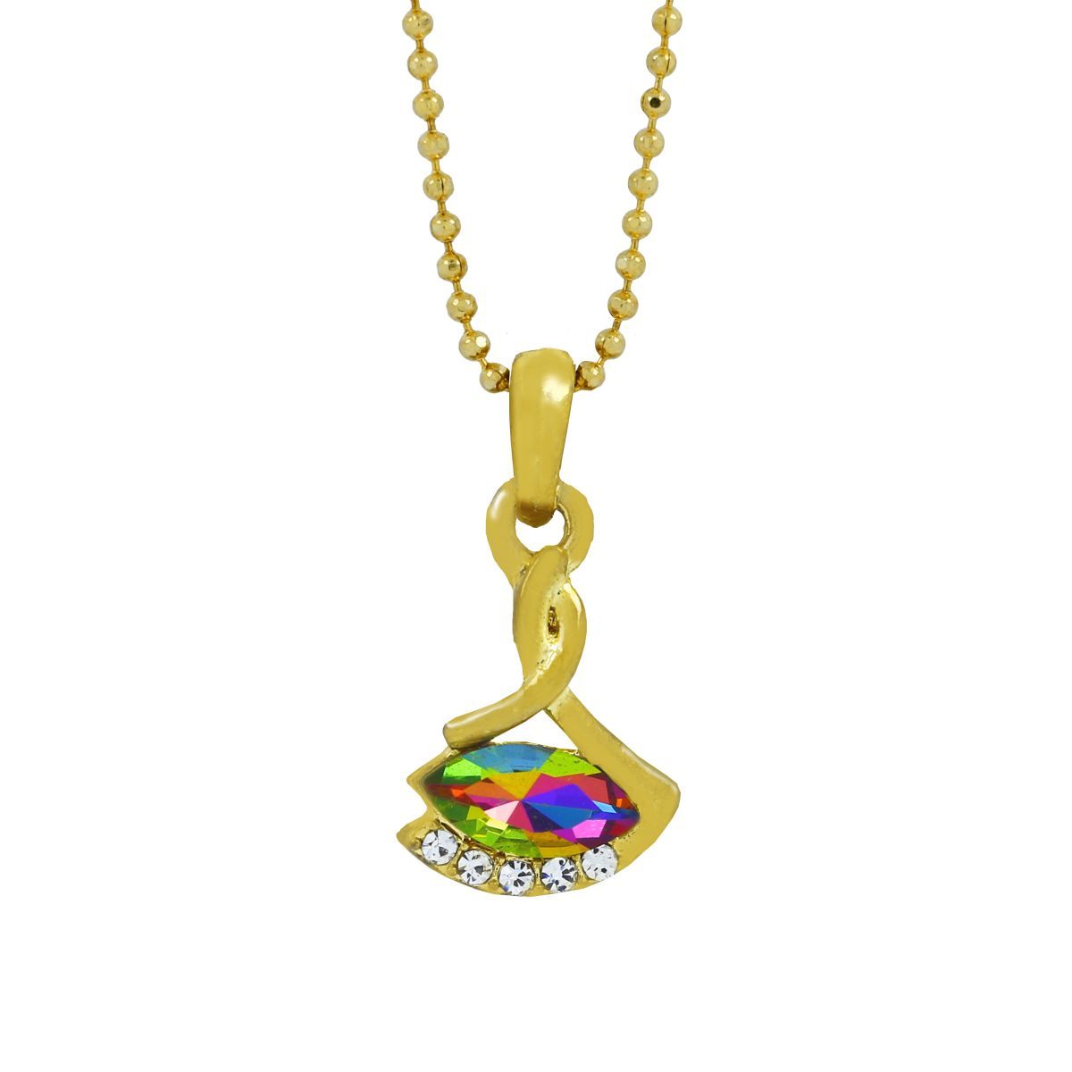 Rainbow 18K Gold Plated Gold CZ Necklace Pendant Chain Bulk Secondary image