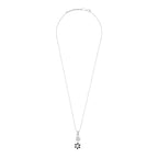Star Flower CZ Rhodium Black CZ Necklace Pendant Chain Bulk