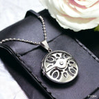 Biker Wheel Rhodium Plated Silver Brass Pendant Chain Unisex Bulk