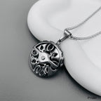 Biker Wheel Rhodium Plated Silver Brass Pendant Chain Unisex Bulk