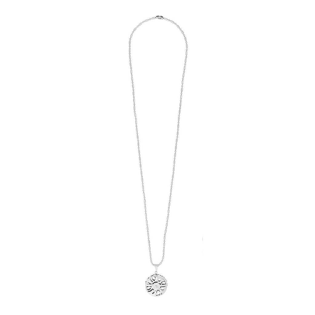 Biker Wheel Rhodium Plated Silver Brass Necklace Pendant Chain Bulk