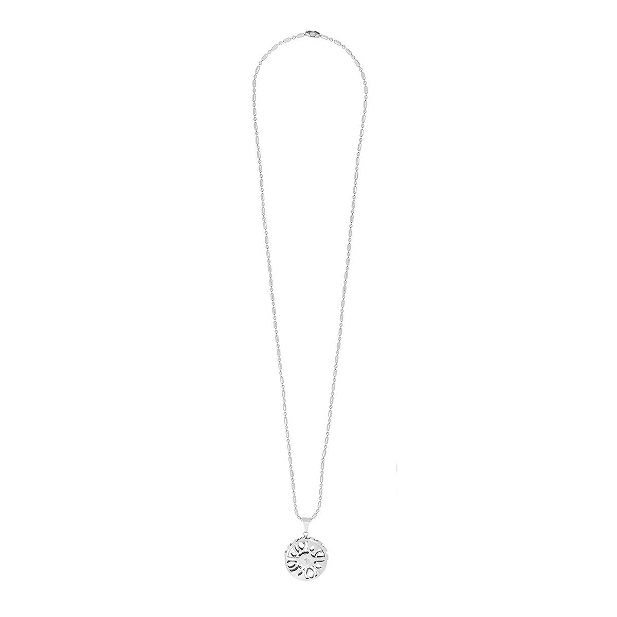 Biker Wheel Rhodium Plated Silver Brass Necklace Pendant Chain Bulk