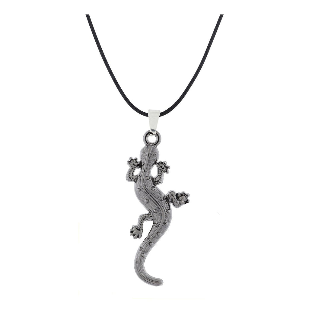 Punk Lizard Oxidized Stainless Steel Pendant Necklace Chain Bulk