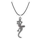 Punk Lizard Oxidized Stainless Steel Pendant Necklace Chain Bulk