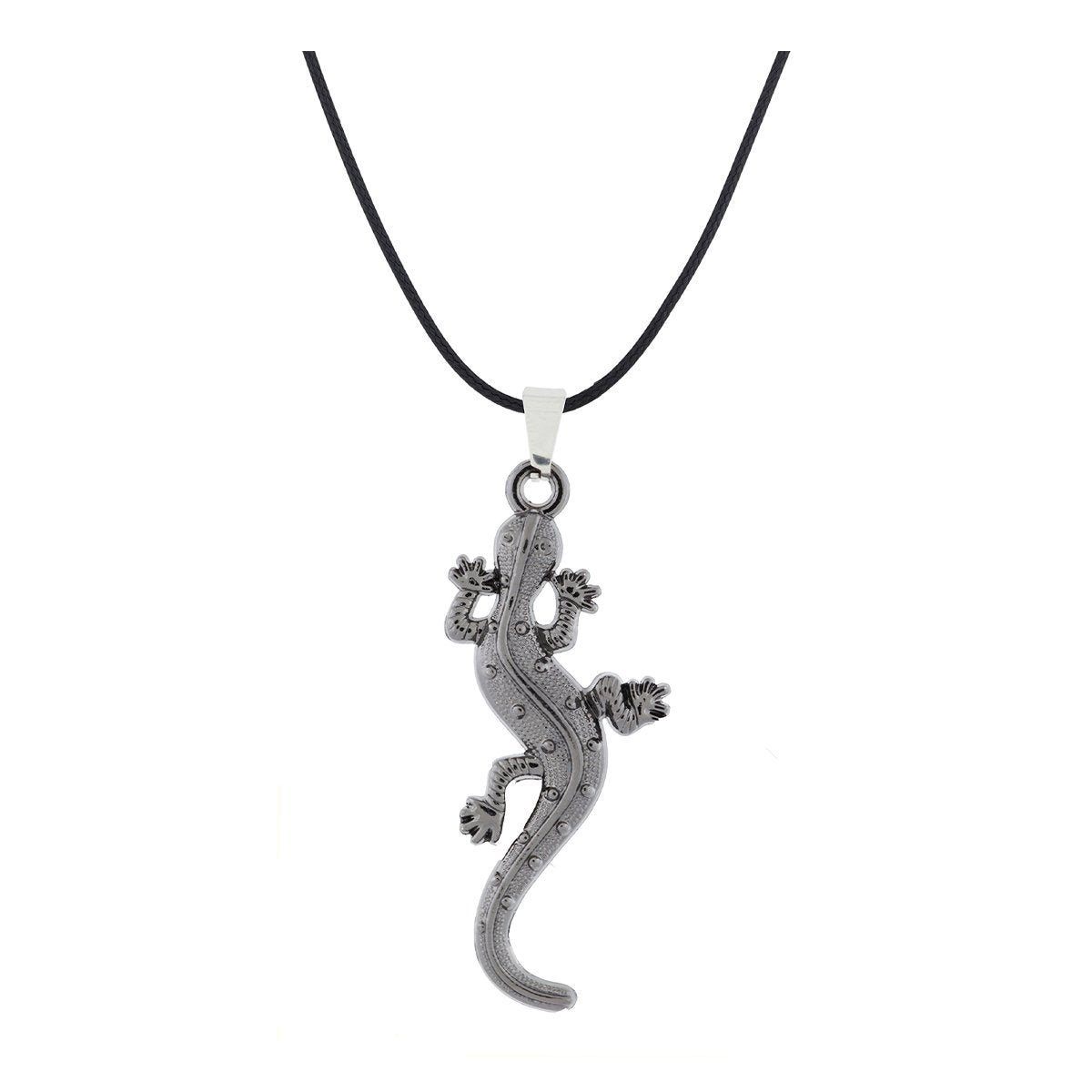 Punk Lizard Oxidized Stainless Steel Pendant Necklace Chain Bulk
