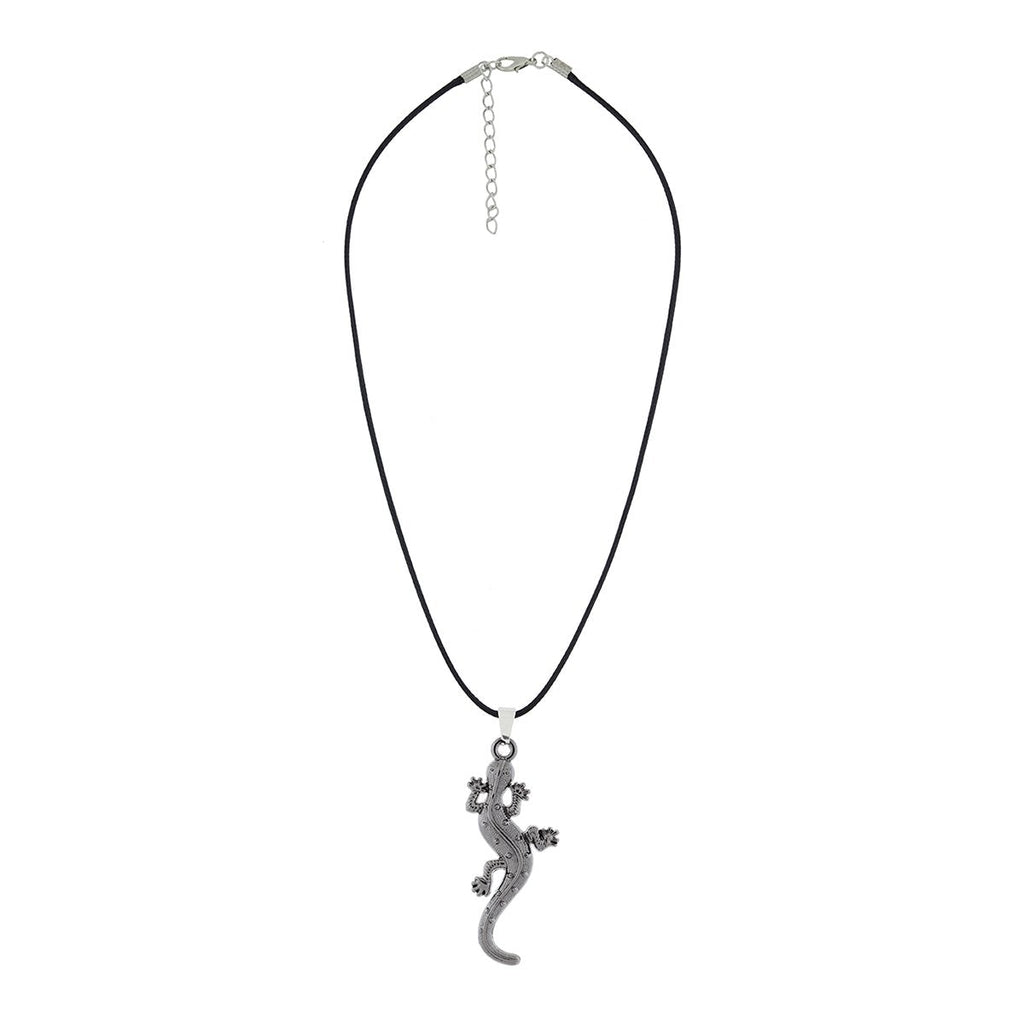 Punk Lizard Oxidized Stainless Steel Pendant Necklace Chain Bulk