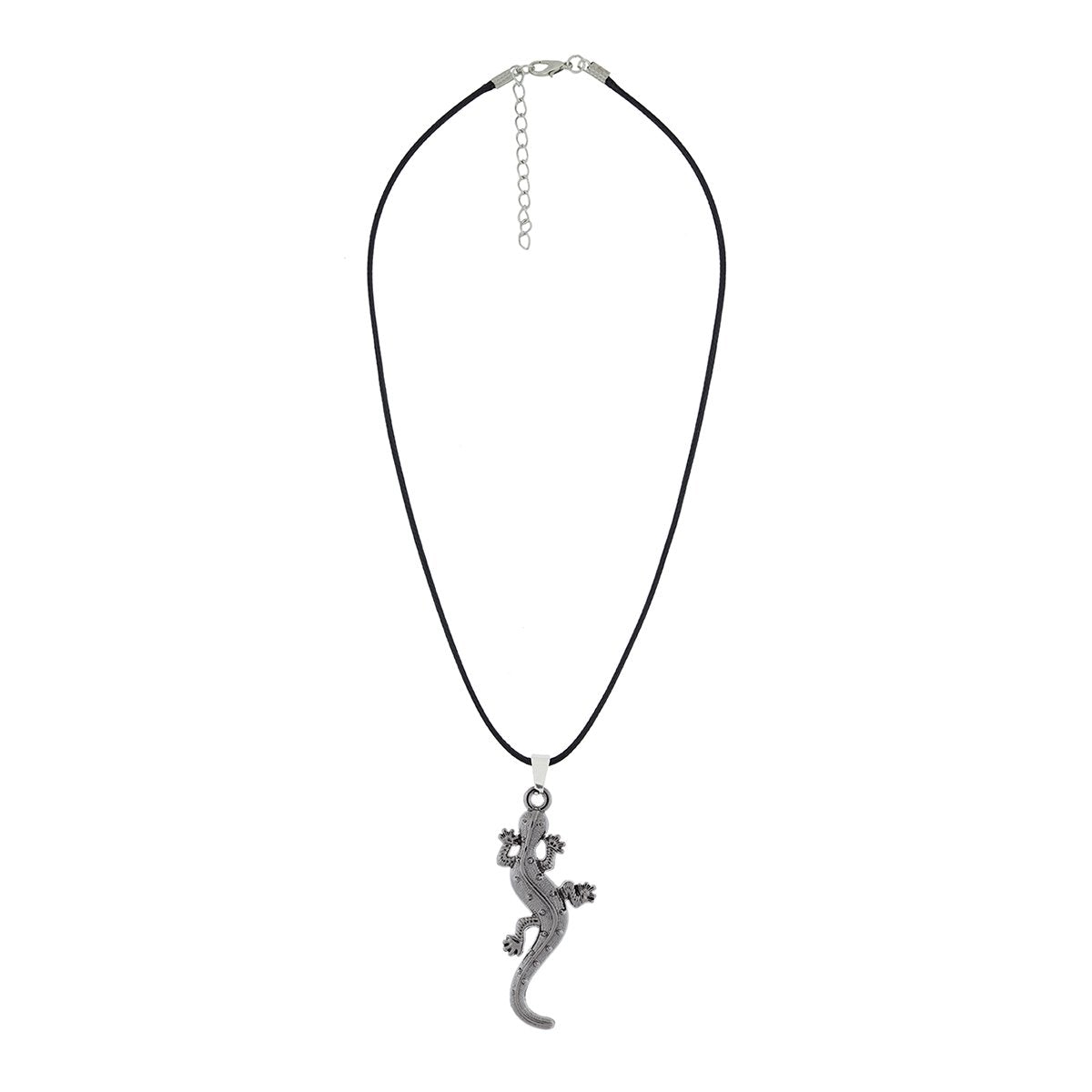 Punk Lizard Oxidized Stainless Steel Pendant Necklace Chain Bulk