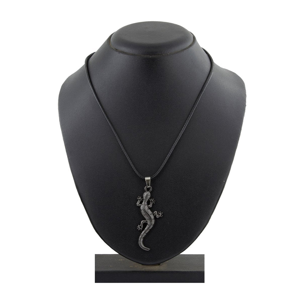 Punk Lizard Oxidized Stainless Steel Pendant Necklace Chain Bulk