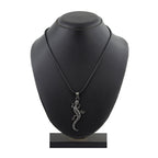 Punk Lizard Oxidized Stainless Steel Pendant Necklace Chain Bulk