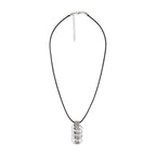 Funky Punk Biker 5 Rings Black Stainless Steel Pendant Necklace Chain For Men