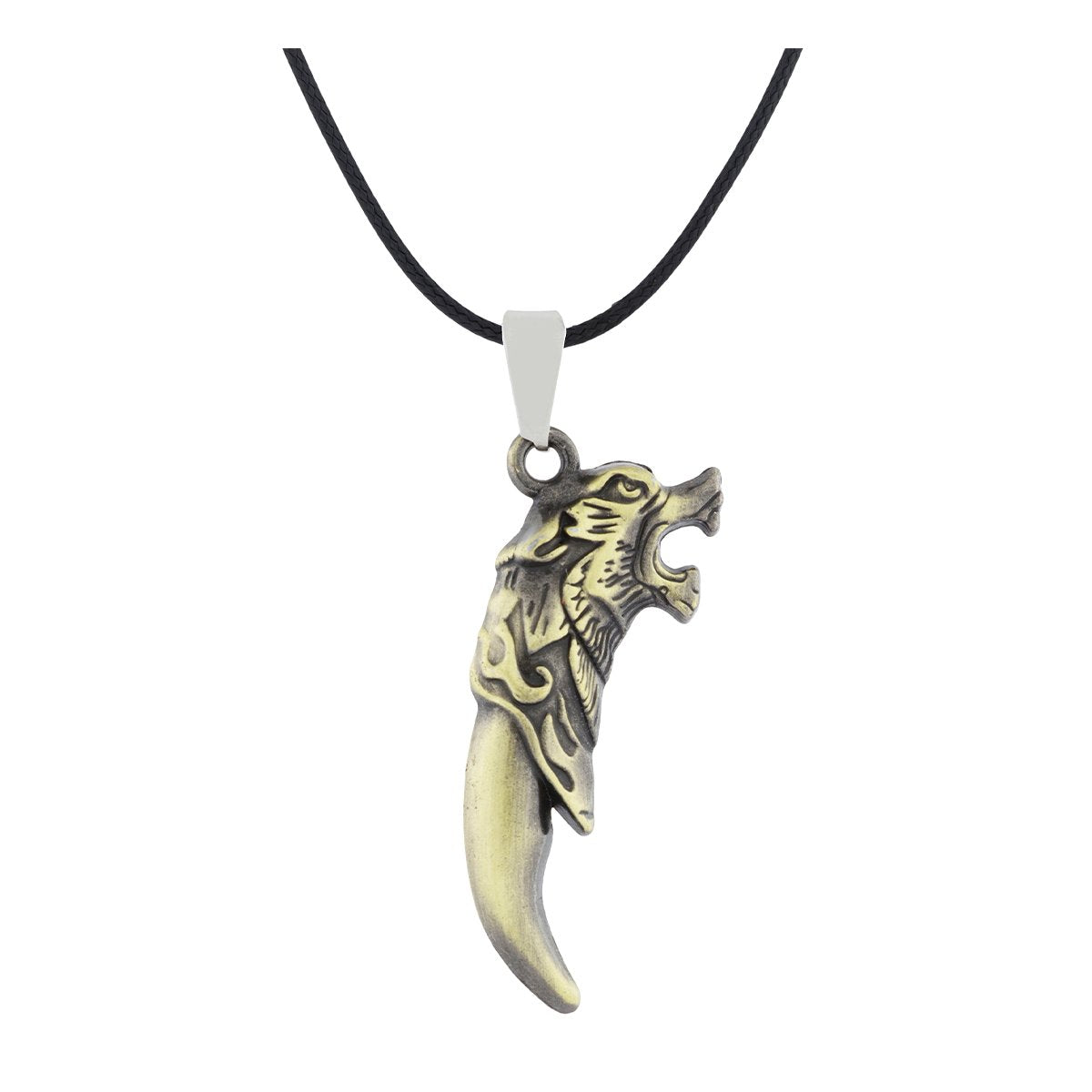 Punk Lion Dragon Bronze Finish Stainless Steel Pendant Chain Necklace Main image