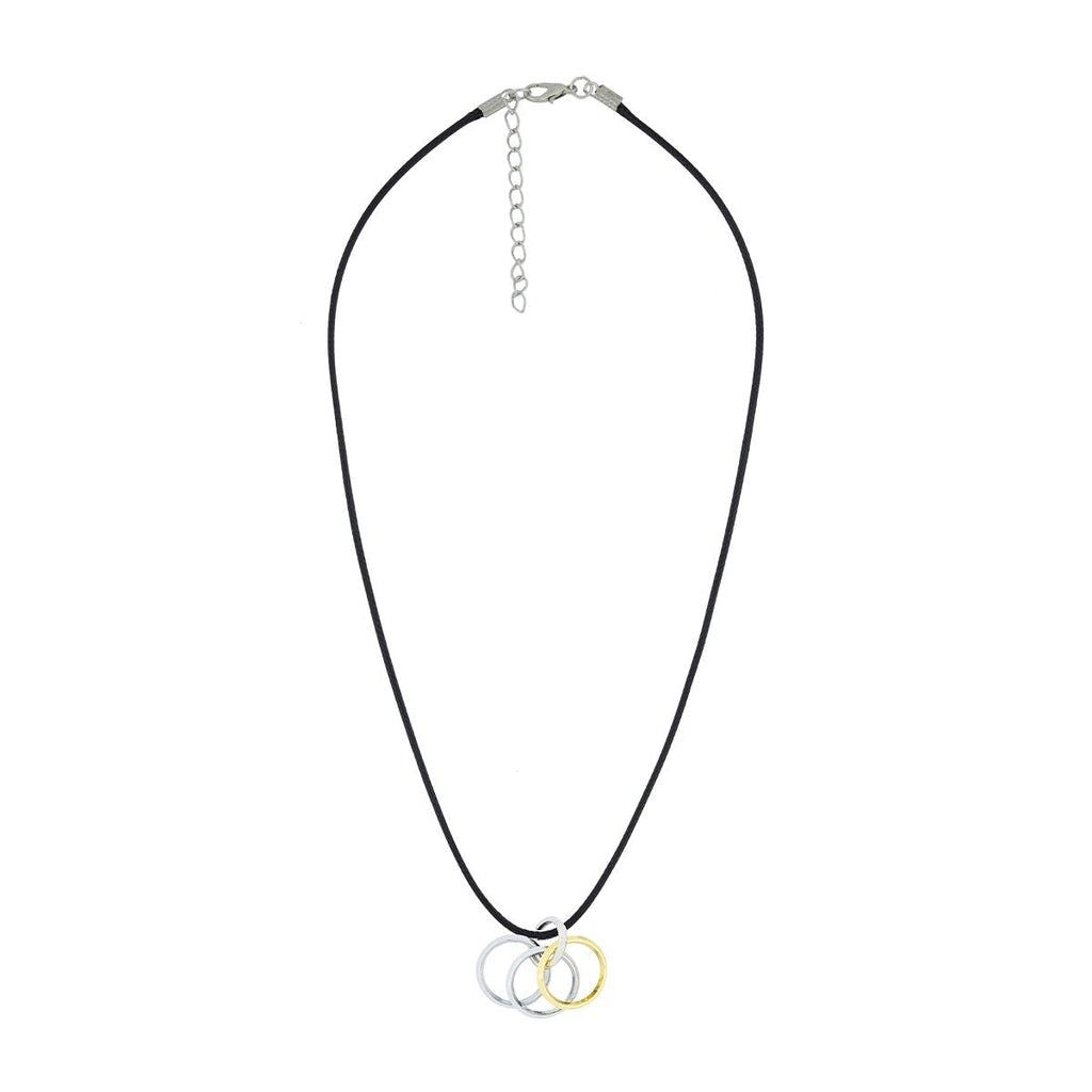 Funky Punk Biker 4 Rings Gold Stainless Steel Pendant Necklace Chain For Men