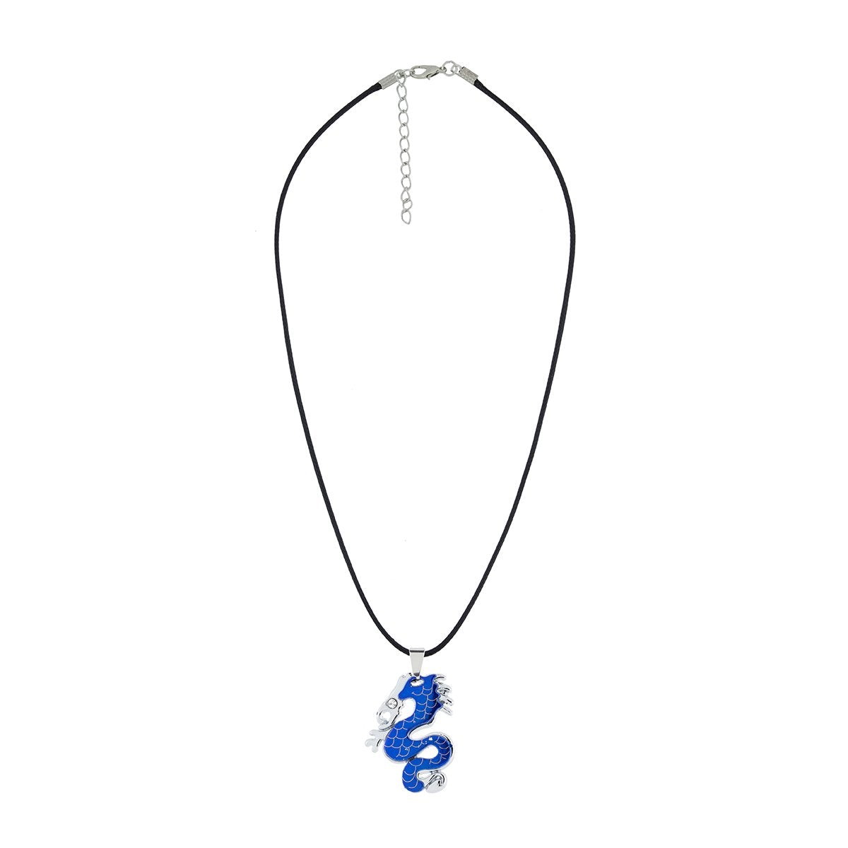 Punk Biker Dragon Snake Blue Stainless Steel Pendant Necklace Chain Secondary image