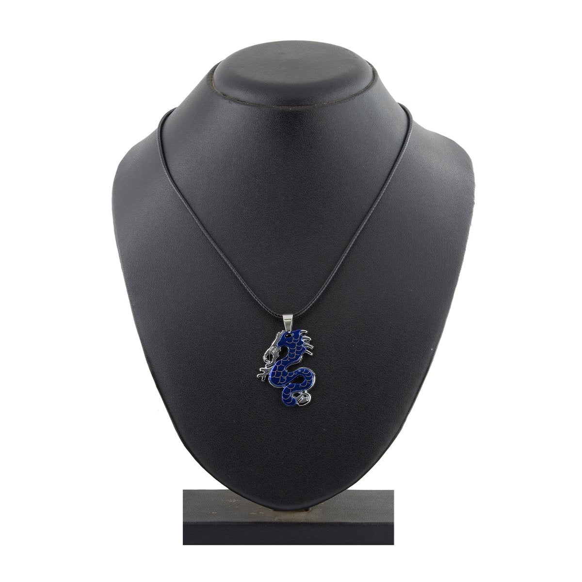 Punk Biker Dragon Snake Blue Stainless Steel Pendant Necklace Chain For Men
