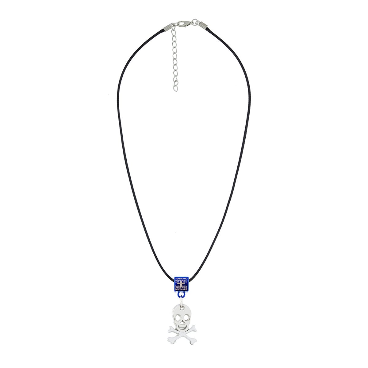 Biker Punk Skull Blue Silver Stainless Steel Pendant Necklace Chain For Men