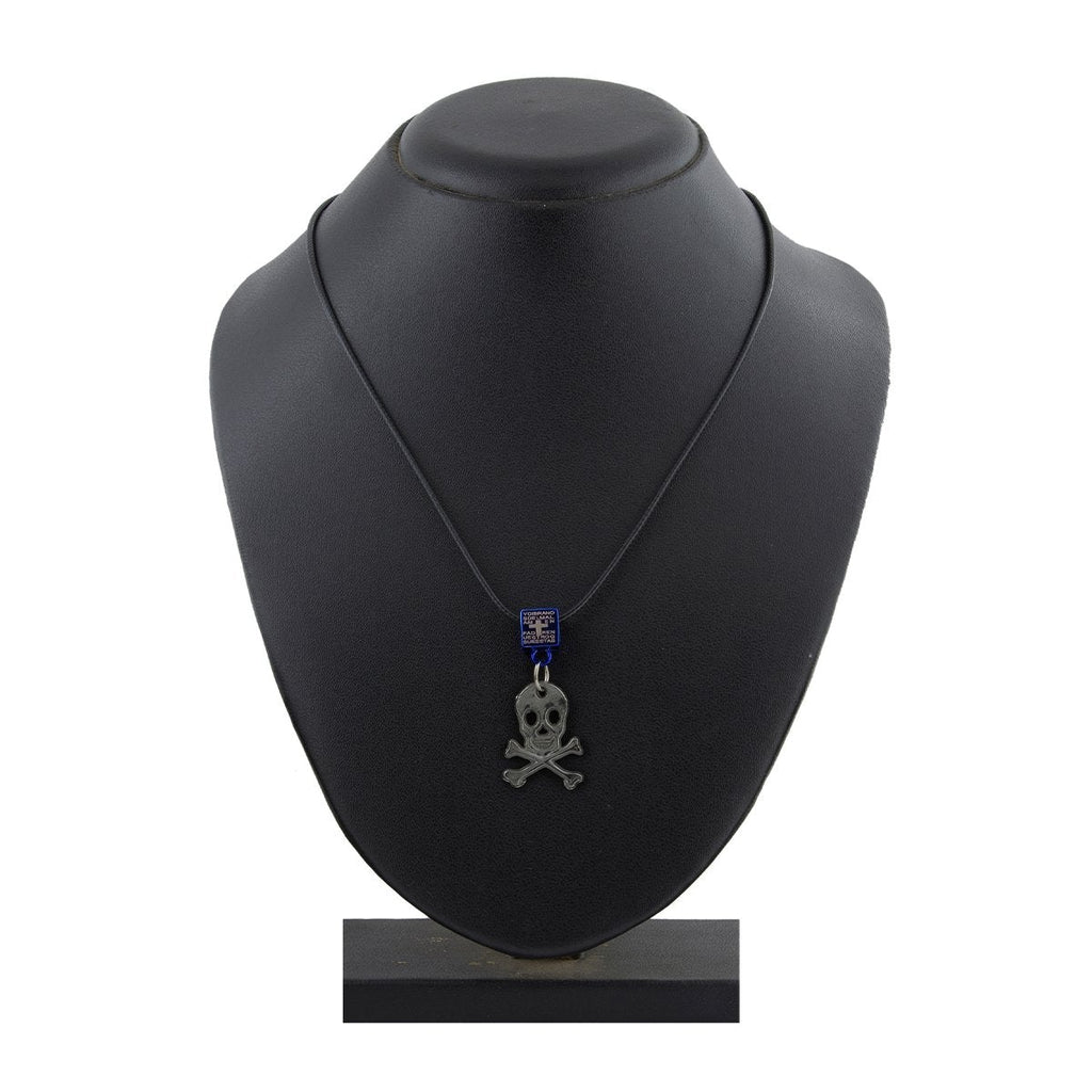 Biker Punk Skull Blue Silver Stainless Steel Pendant Necklace Chain