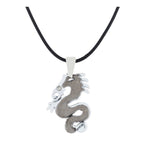 Punk Biker Dragon Snake Black Stainless Steel Pendant Necklace Chain For Men