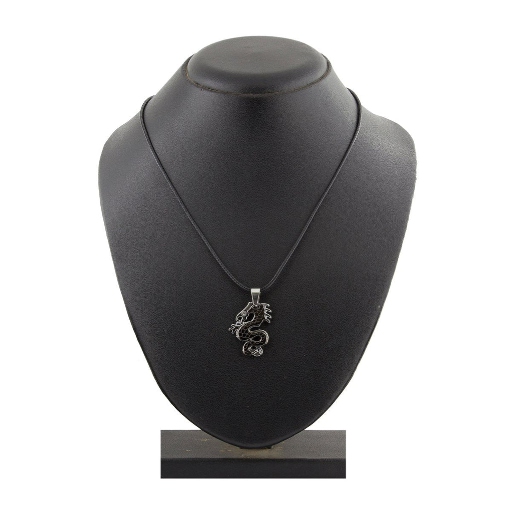 Punk Biker Dragon Snake Black Stainless Steel Pendant Necklace Chain For Men