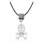 Biker Punk Skull Black Silver Stainless Steel Pendant Necklace Chain