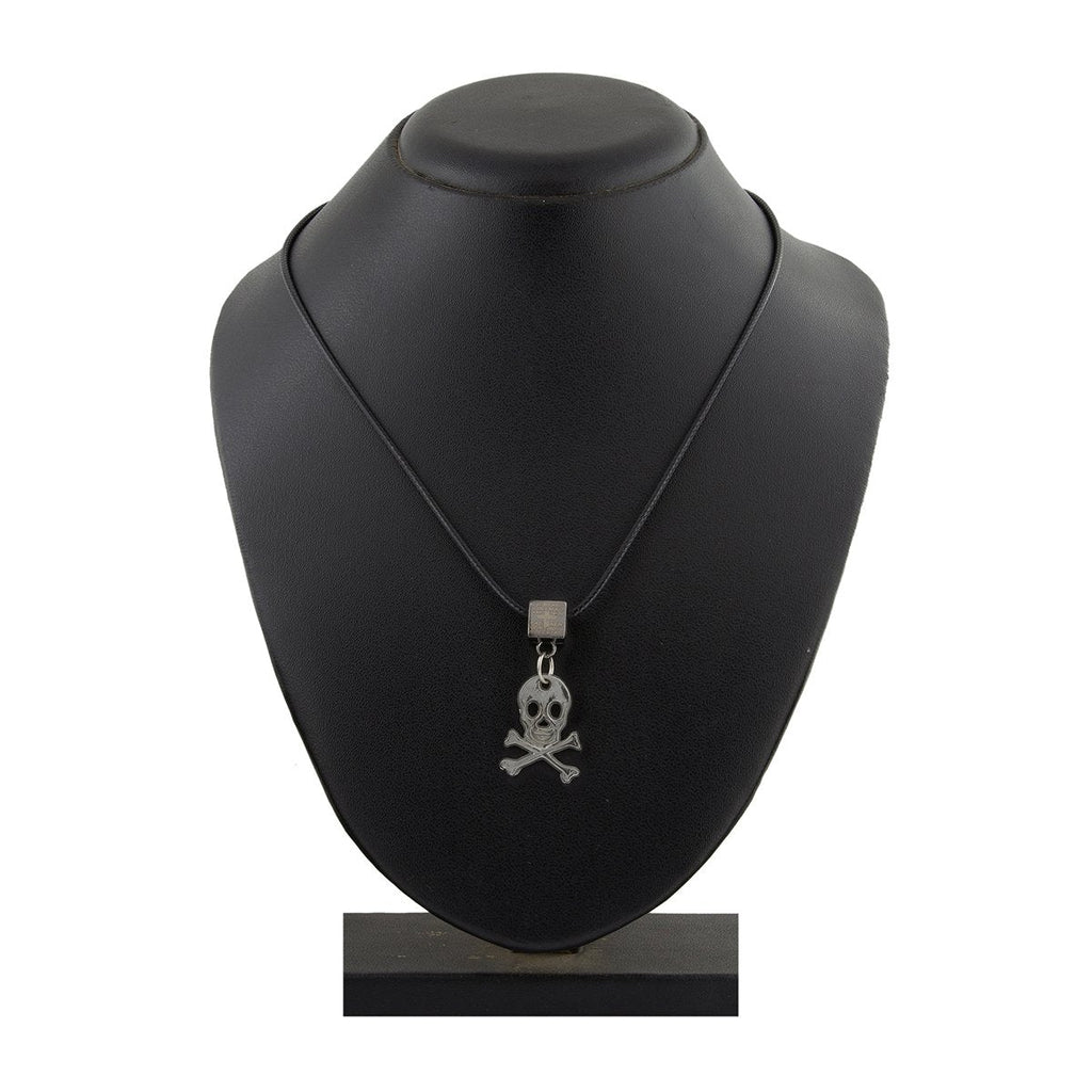 Biker Punk Skull Black Silver Stainless Steel Pendant Necklace Chain