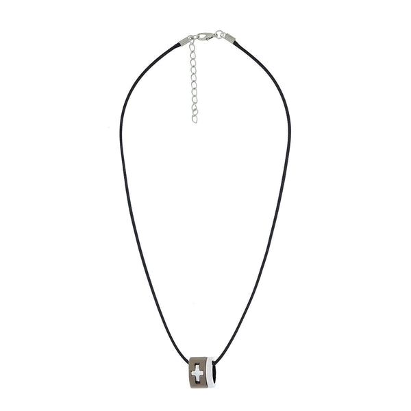 Cross Biker Funky Stainless Steel Black Pendant Necklace Chain Bulk Secondary image