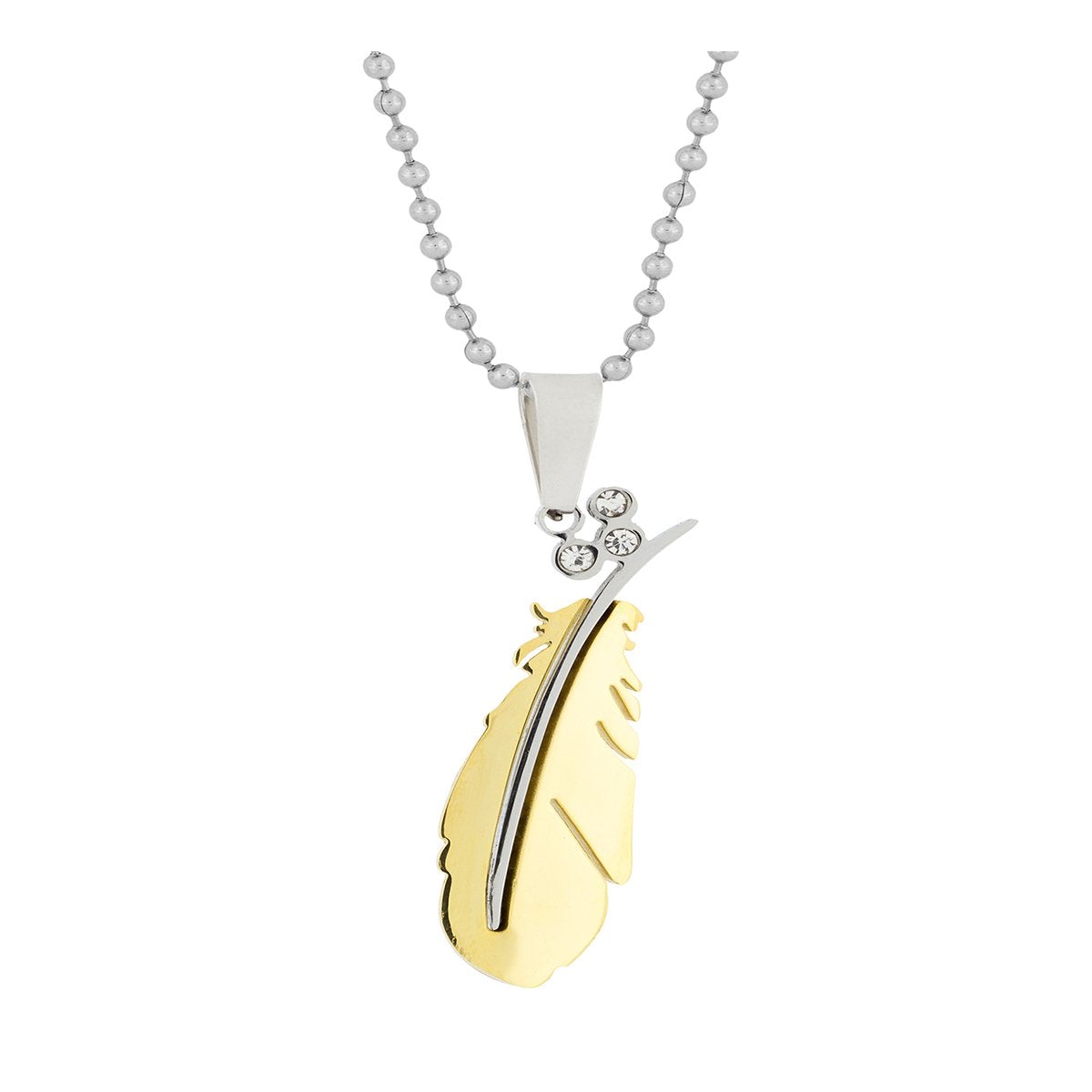 Leaf 18K Gold Silver Stainless Steel Pendant Chain Necklace Women Bulk Main image