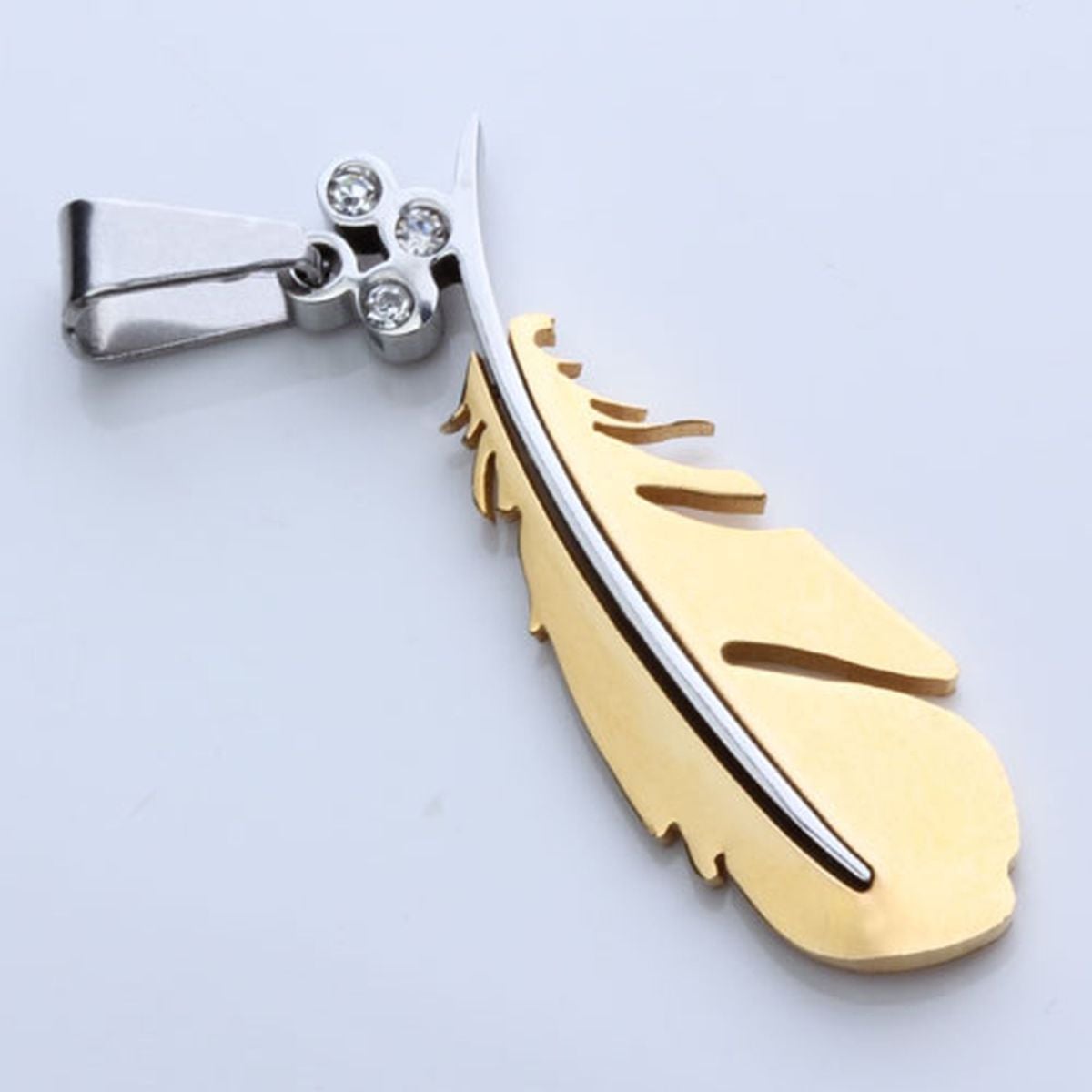 Leaf 18K Gold Silver Stainless Steel Pendant Chain Necklace Bulk Secondary image