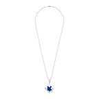 Love Puzzle Blue Silver Stainless Steel Couple Pendant Chain Necklace For Men