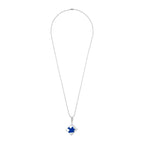 Love Puzzle Blue Silver Stainless Steel Couple Pendant Chain Necklace For Men