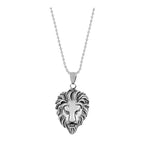 Lion Dragon Silver Stainless Steel Gift Pendant Chain Necklace Bulk