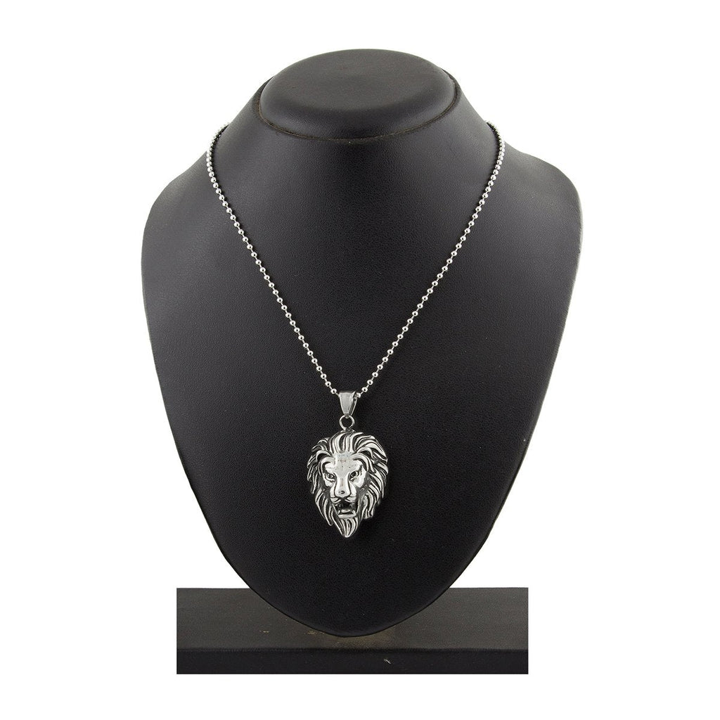 Lion Dragon Silver Stainless Steel Gift Pendant Chain Necklace Bulk