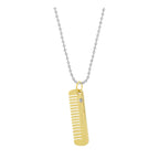 Comb Scissor Love Gold Silver Stainless Steel Couple Pendant Chain For Men