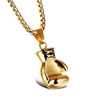 Glossy Boxing Glove 18K Gold 316L Stainless Steel Pendant Chain Bulk