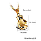 Glossy Boxing Glove 18K Gold 316L Stainless Steel Pendant Chain Bulk