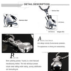 Glossy Boxing Glove Silver Rhodium Stainless Steel Pendant Chain Bulk