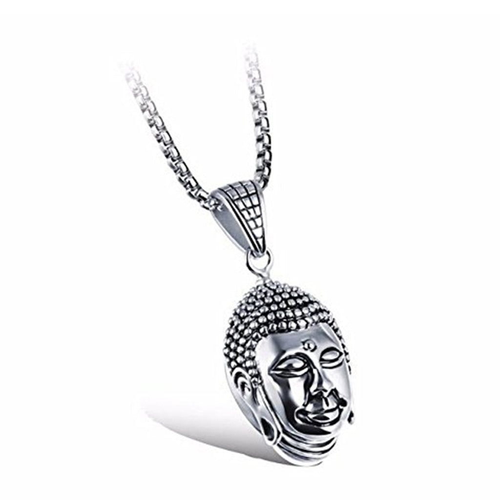 Religious Buddha Silver Stainless Steel Pendant Chain Bulk